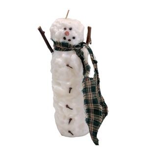 Woodland Snowman Candle‎ Handmade